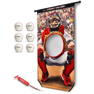 GoSports Strikeout Challenge Baseball Toss Doorway Game Plastic in Red/White | 48 H x 28 W x 0.5 D in | Wayfair BASB-DH-SOC-01