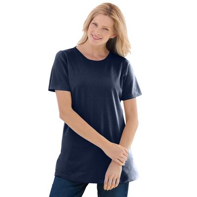 Plus Size Women's Perfect Short-Sleeve Crewneck Tee by Woman Within in Navy (Size 3X) Shirt