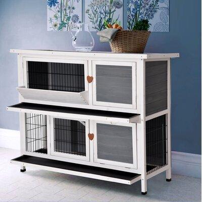 Archie & Oscar™ Handler Weather Resistant Small Animal Hutch w/ Ramp (common for Rabbit Hutches) in Gray | 40.4 H x 48 W x 20 D in | Wayfair