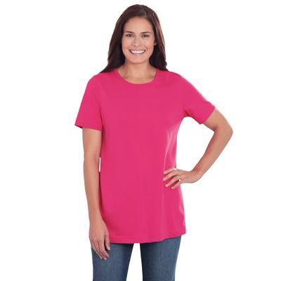 Plus Size Women's Perfect Short-Sleeve Crewneck Tee by Woman Within in Raspberry Sorbet (Size 6X) Shirt