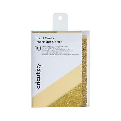 Cricut Joy Insert Cards | Cream/Gold Glitter 4.25" x 5.5" | Gold/White