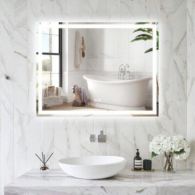 Orren Ellis Kedarnath Led Bathroom Mirror w  Lights, Smart Dimmable Vanity Mirrors For Wall, Anti-Fog Backlit Lighted Makeup Mirror in White | Wayfair
