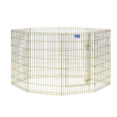MidWest Homes for Pets Gold Zinc Exercise Pen/Pet Playpen w/ Door Metal in Pink/Green/White | Large (42" H x 24" W) | Wayfair 546-42