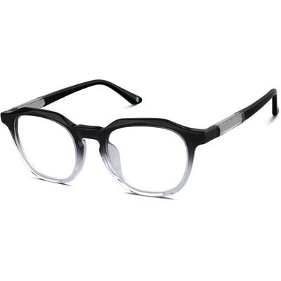 Zenni Round Prescription Glasses Gray Plastic Full Rim Frame