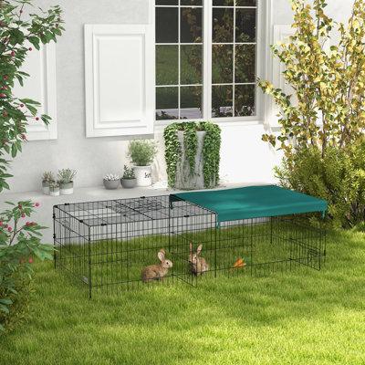 Tucker Murphy Pet™ 73" Small Animal Cage, Pet Playpen For Chicken, Rabbits, Chinchillas, Outdoor Small Animal Playpen w/ Flat Roof | Wayfair