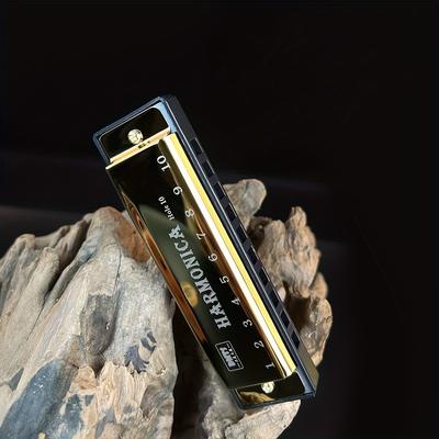 10 Hole Harmonica Mouth Organ Puzzle Musical Instrument Beginner Teaching Playing Gift Copper Core Resin Harmonica