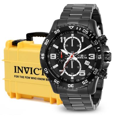 Invicta Specialty Men's Watch Bundle - 45mm Black with Invicta 8-Slot Dive Impact Watch Case Light Yellow (B-14880-DC8-LTYEL)