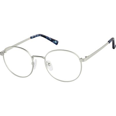 Zenni Round Prescription Glasses Silver Stainless Steel Full Rim Frame
