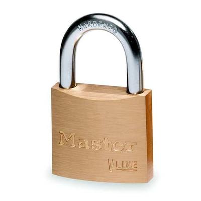 MASTER LOCK 4150 Padlock, Keyed Different, Standard Shackle, Rectangular Brass