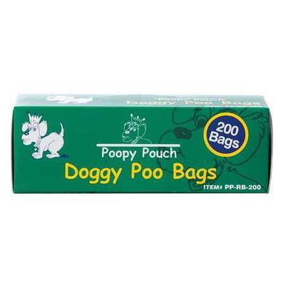 POOPY POUCH PP-RB-200 Unscented 3/4 gal Pet Waste Bags, Green, 2000 Bags