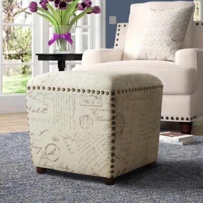 Ophelia & Co. Laney Upholstered Ottoman w/ Nailhead Trim in Brown/White | 18 H x 19.5 W x 19.5 D in | Wayfair OPCO2003 39559995