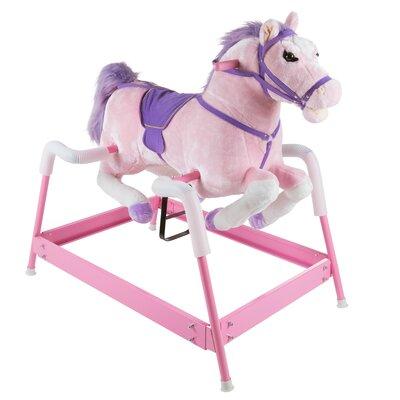 Happy Trails Spring Rocking Horse in Pink/Indigo | 36 H x 25 W in | Wayfair M400006
