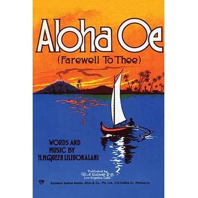 Buyenlarge \'Aloha Oe (Farewell to Thee)\' Graphic Art in Blue/Orange | 42 H x 28 W x 1.5 D in | Wayfair 0-587-26358-xC2842