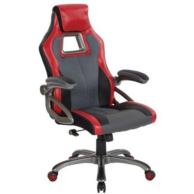 Symple Stuff Lahey Ergonomic Gaming Chair Faux Leather in Red/White | 49.94 H x 26.25 W x 27.25 D in | Wayfair C0980C8A02DB4800A30FA2AEF3C6F339