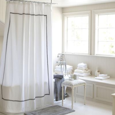 Amelie Embroidered Shower Curtain - Gray, 72" - Ballard Designs Gray 72" - Ballard Designs