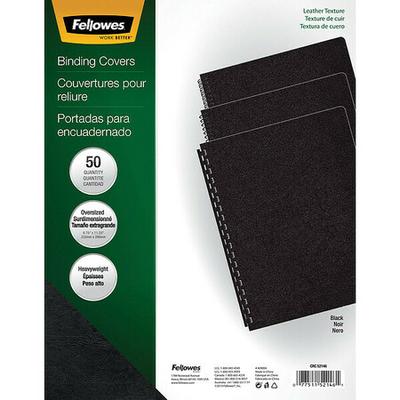 FELLOWES 52146 Binding Cover,Blk,8-3/4x11-1/4 In.,PK50