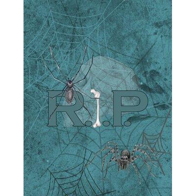 Caroline's Treasures RIP Rest in Peace w/ Spider Web Halloween 2-Sided Polyester 40 x 28 in. House Flag in Blue | 40 H x 28 W in | Wayfair