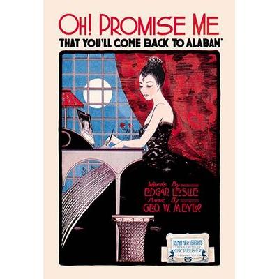 Buyenlarge Oh Promise Me That You'll Come Back to Alabam' by Albert Wilfred Barbelle Vintage Advertisement in Blue/Red | Wayfair 0-587-00567-xC2436