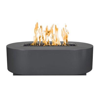 The Outdoor Plus Bispo Steel Fire Pit Steel in Gray/White | 15 H x 84 W x 28 D in | Wayfair OPT-BSPPC84-GRY-NG