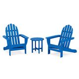 POLYWOOD® Classic Adirondack 3 Piece Seating Group Plastic in Blue | Outdoor Furniture | Wayfair PWS417-1-PB