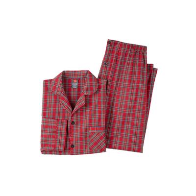 Men's Big & Tall Hanes® Woven Pajamas by Hanes in Red Plaid (Size XLT)