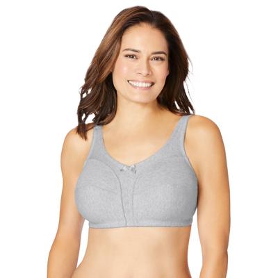Plus Size Women's Cotton Back-Close Wireless Bra by Comfort Choice in Heather Grey (Size 52 C)