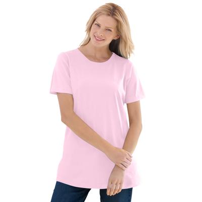 Plus Size Women's Perfect Short-Sleeve Crewneck Tee by Woman Within in Pink (Size 4X) Shirt