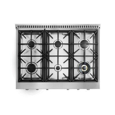 Awoco 27.25" in Gas Grate w/ 6 Burners, Stainless Steel in Black/Gray | 10 H x 36 W x 27.25 D in | Wayfair TOP36A1