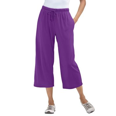 Plus Size Women's Sport Knit Capri Pant by Woman Within in Purple Orchid (Size L)