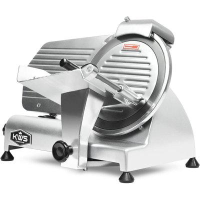 KWS KitchenWare Station KWS Commercial 320W Electric Meat Slicer 10-Inch Stainless Blade, Frozen Meat/Cheese/Food Slicer, in Gray | Wayfair MS-10NS