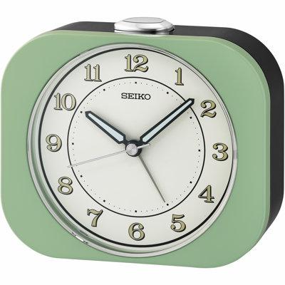 Seiko Analog Quartz Alarm Tabletop Clock Plastic/Acrylic in Green | 3.9 H x 4.45 W x 1.81 D in | Wayfair QHE195MLH