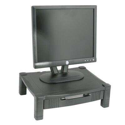 Kantek Height-Adjustable Stand w/ Drawer Plastic in Black | 6.5 H x 17 W x 13.25 D in | Wayfair KTKMS420