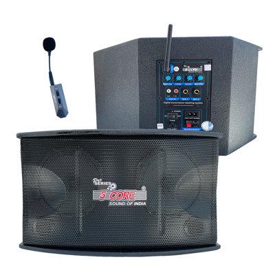 5 Core Voice Amplifier 200W Active Portable PA Speaker System w Wireless Lavalier Microphone, Crystal in Gray | 14 H x 16.5 W x 21.5 D in | Wayfair