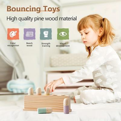 Boost Baby's Creativity With This Wooden Thumb Puppet Press And Bounce Toy!