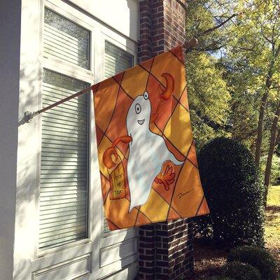 Caroline's Treasures Crawfish Halloween Ghost 2-Sided Polyester 40 x 28 in. House Flag in Orange | 40 H x 28 W in | Wayfair LD6161CHF