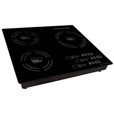 True Induction TI-3B 24 in. Triple Burner Black -Glass Induction Cooktop 3300W 858UL Cert. Tempered Glass/ | 3.5 H x 23.25 W x 20.5 D in | Wayfair