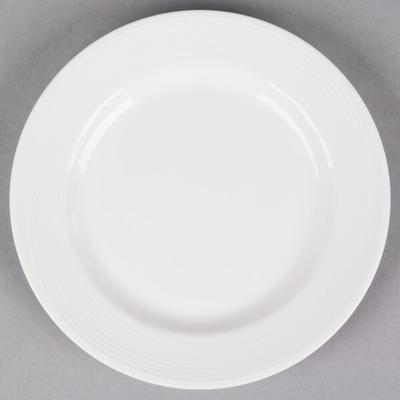 Reserve by Libbey 987659371 Silk 7 1/2" Round Royal Rideau White Wide Rim Porcelain Plate - 36/Case