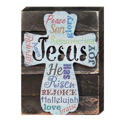 Designocracy Easter Cross Box Sign Wall Decor Wood in Brown/Red | 18 H x 12 W x 1 D in | Wayfair 98715-18