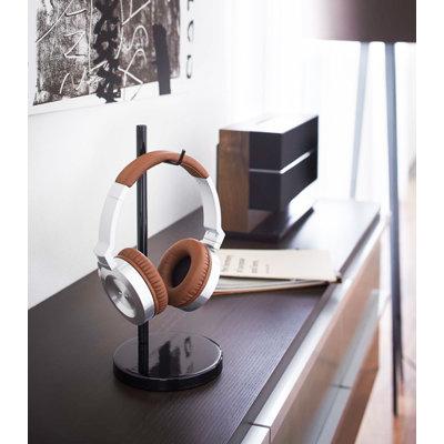 Yamazaki Home Office Desk Headphone Stand - Headset Holder - Round Base, Round, Steel in Black | 11 H x 5.1 W x 5.1 D in | Wayfair 2292