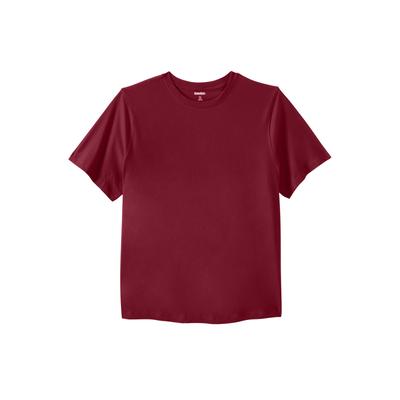 Men's Big & Tall Shrink-Less™ Lightweight Crewneck T-Shirt by KingSize in Rich Burgundy (Size L)