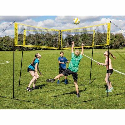 CROSSNET Four Square Volleyball w/ Carrying Case Metal/Fabric in Black | 95 H x 156 W x 156 D in | Wayfair CROSSNET101