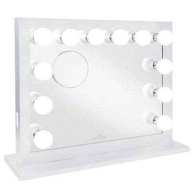 IMPRESSIONS VANITY · COMPANY Hollywood Vanity Mirror w/ Lights Extra Large 12 LED Lighted Mirror w/ 5X Magnetic Glass Plastic in White | Wayfair