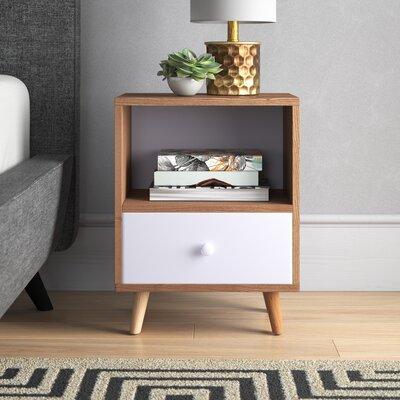 George Oliver Arcola 1 Drawer Nightstand Wood in Gray/Brown | Wayfair 513577483DC14338BBFDCAD218FD2C1D