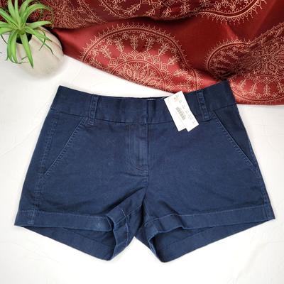 J. Crew Shorts | J. Crew Chino Shorts Navy Blue Cotton Size 00 Nwt | Color: Blue | Size: 00