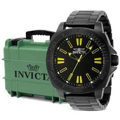 Invicta Speedway Men's Watch Bundle - 46mm Black with Invicta 3-Slot Dive Impact Watch Case Light Green (B-46314-DC3-LTGRN)