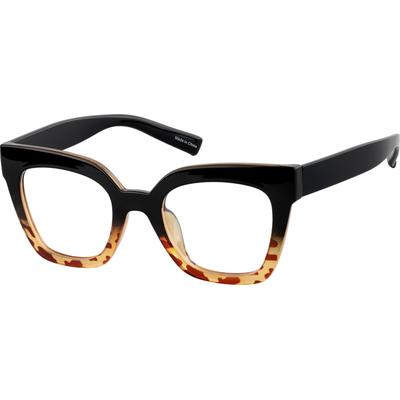 Zenni Women's Cat-Eye Prescription Glasses Pattern Plastic Full Rim Frame