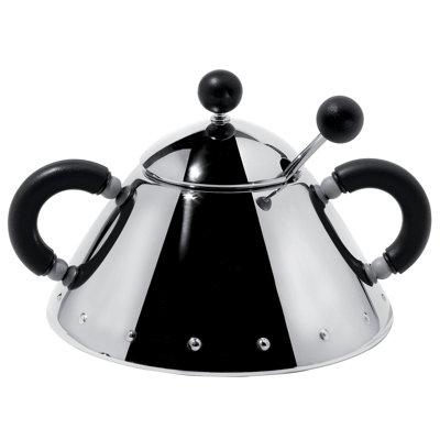 Alessi Sugar Bowl w/ Spoon Stainless Steel in Black | Wayfair 9097 B