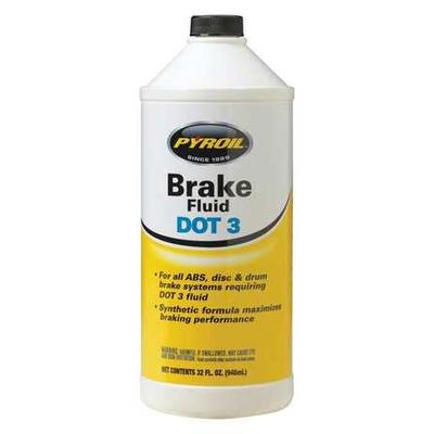 PYROIL PYBF32 Brake Fluid, Bottle, 1 qt, Disc Brakes/Drum Brakes, DOT 3,