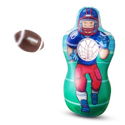 Kovot kids Inflatable Football Target Set - Inflates to 5 Feet Tall - Soft Mini Football Included in Blue/Green/Red | 60 H x 24 W x 24 D in | Wayfair