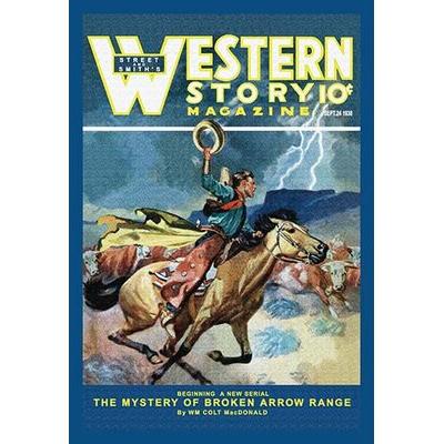 Buyenlarge Western Story Magazine: Broken Arrow Range Vintage Advertisement in Blue/Brown | 36 H x 24 W x 1.5 D in | Wayfair 0-587-10658-1C2436